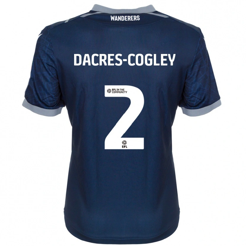 Danxen Mujer Camiseta Josh Dacres-Cogley #2 Azul Marino Gris 2ª Equipación 2025/26 La Camisa México