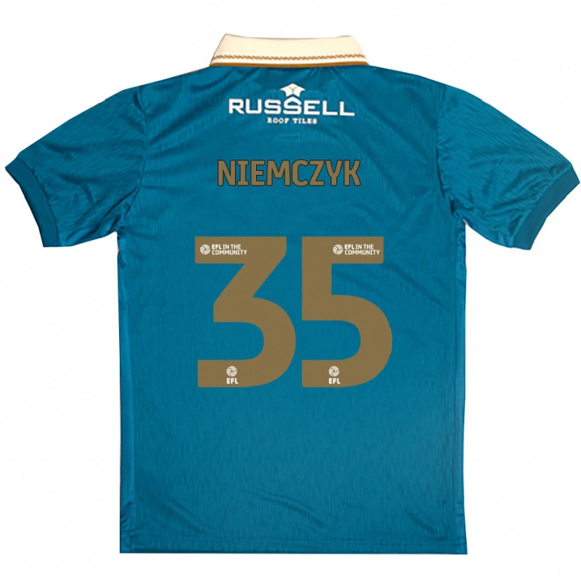 Danxen Mujer Camiseta Jakub Niemczyk #35 Celeste Blanco 2ª Equipación 2025/26 La Camisa México