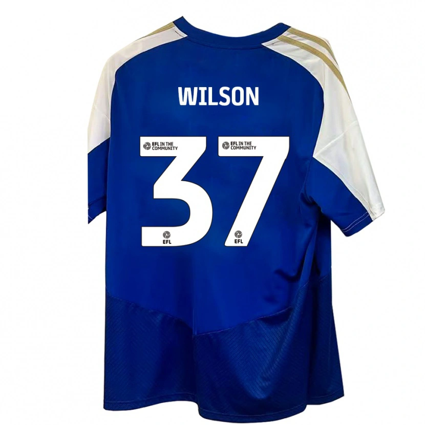 Danxen Mujer Camiseta Kieran Wilson #37 Azul Blanco Dorado 2ª Equipación 2025/26 La Camisa México