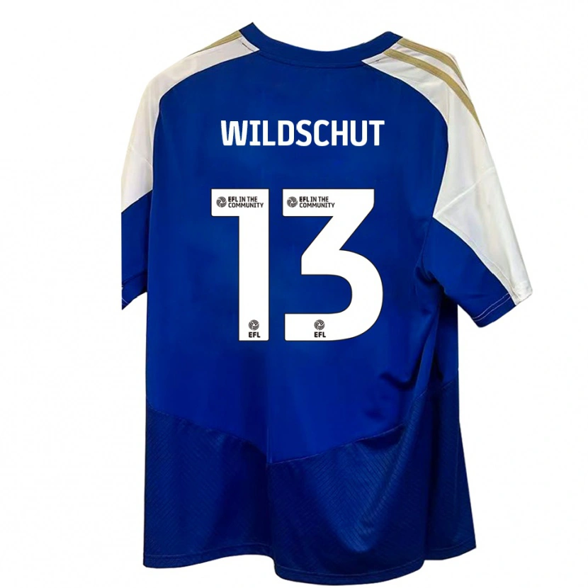 Danxen Mujer Camiseta Yanic Wildschut #13 Azul Blanco Dorado 2ª Equipación 2025/26 La Camisa México