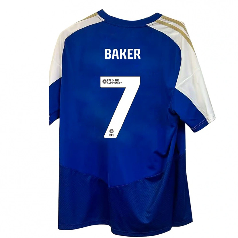 Danxen Mujer Camiseta Phoebe Baker #7 Azul Blanco Dorado 2ª Equipación 2025/26 La Camisa México