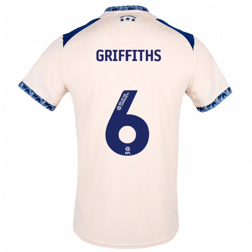 Danxen Mujer Camiseta Lauren Griffiths #6 Blanco Hueso Azul Marino 2ª Equipación 2025/26 La Camisa México