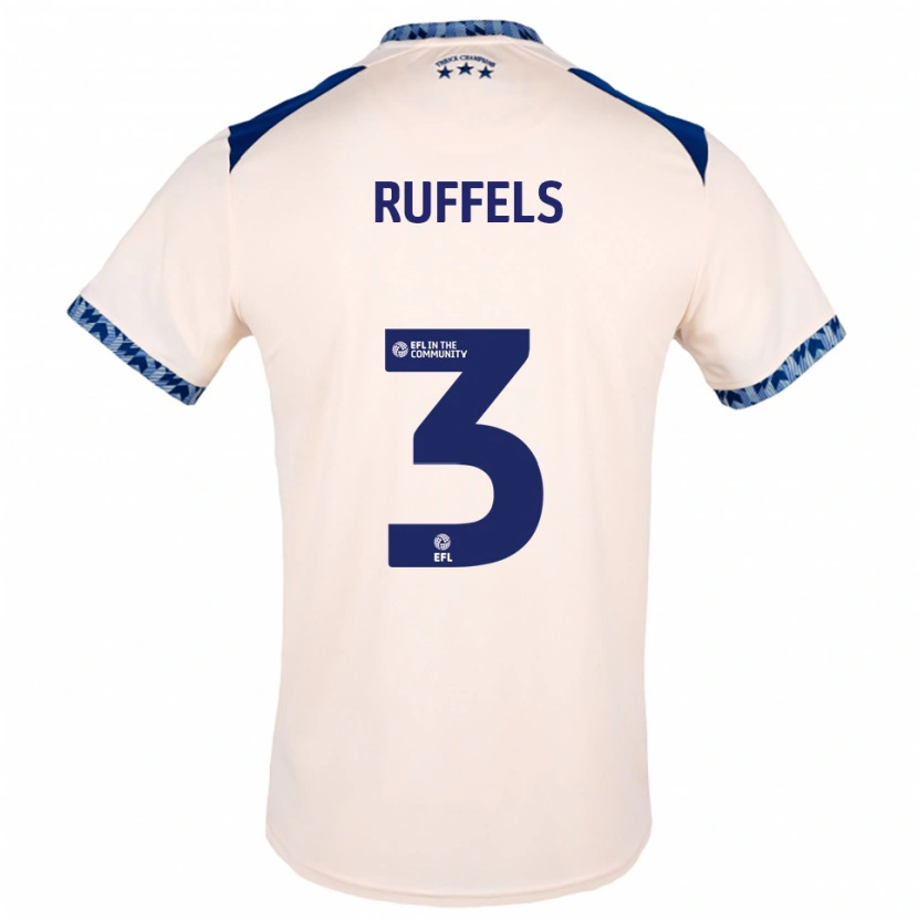 Danxen Mujer Camiseta Josh Ruffels #3 Blanco Hueso Azul Marino 2ª Equipación 2025/26 La Camisa México