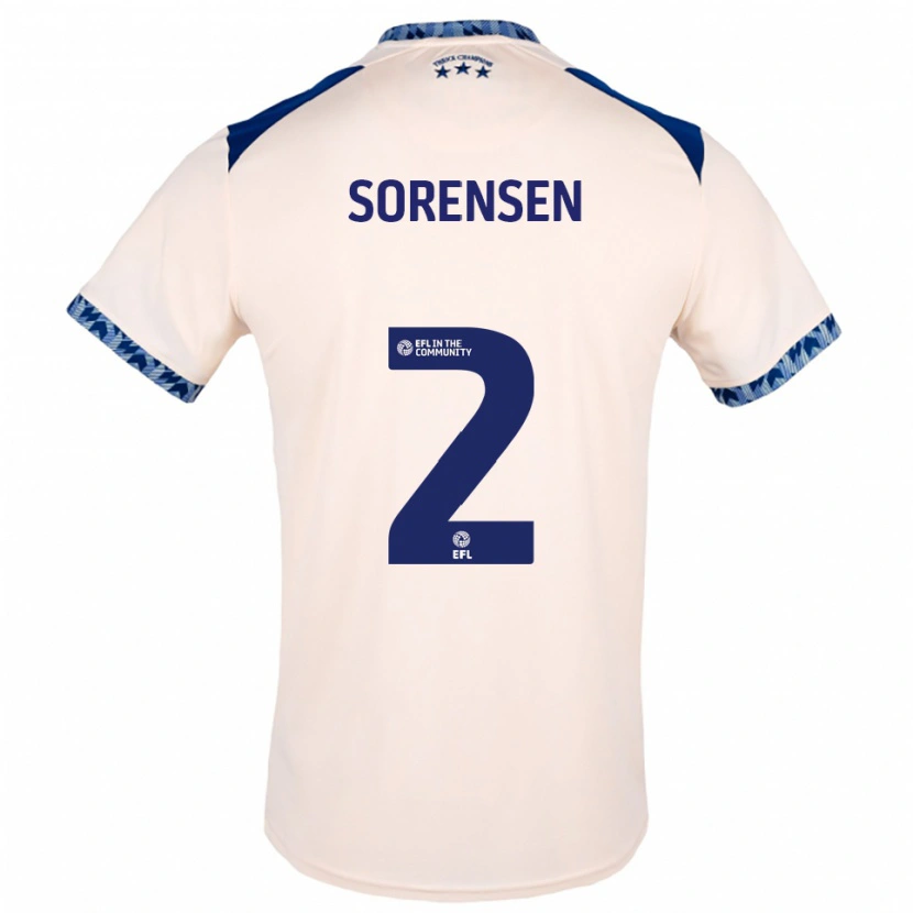 Danxen Mujer Camiseta Lasse Sørensen #2 Blanco Hueso Azul Marino 2ª Equipación 2025/26 La Camisa México