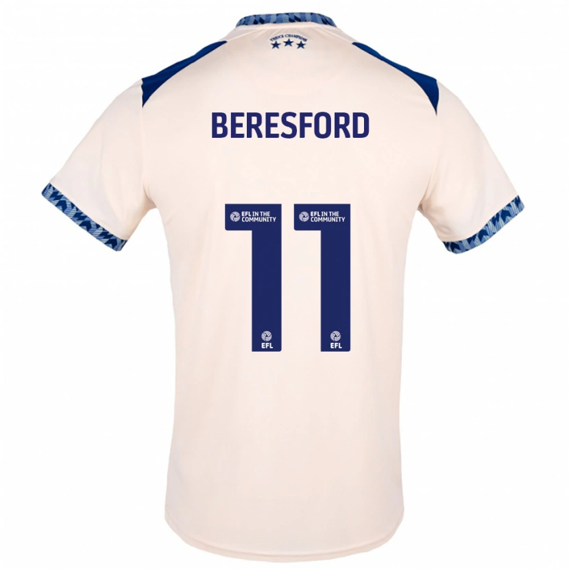 Danxen Mujer Camiseta Rebecca Beresford #11 Blanco Hueso Azul Marino 2ª Equipación 2025/26 La Camisa México