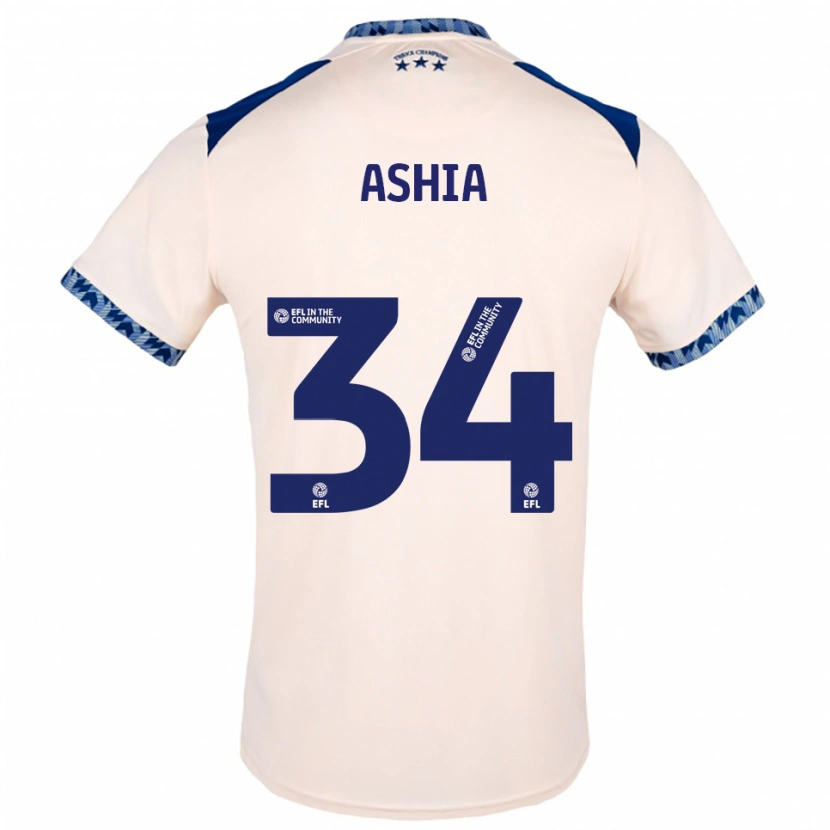 Danxen Mujer Camiseta Cameron Ashia #34 Blanco Hueso Azul Marino 2ª Equipación 2025/26 La Camisa México