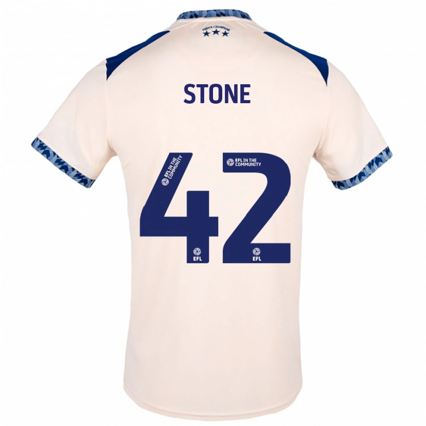 Danxen Mujer Camiseta Michael Stone #42 Blanco Hueso Azul Marino 2ª Equipación 2025/26 La Camisa México