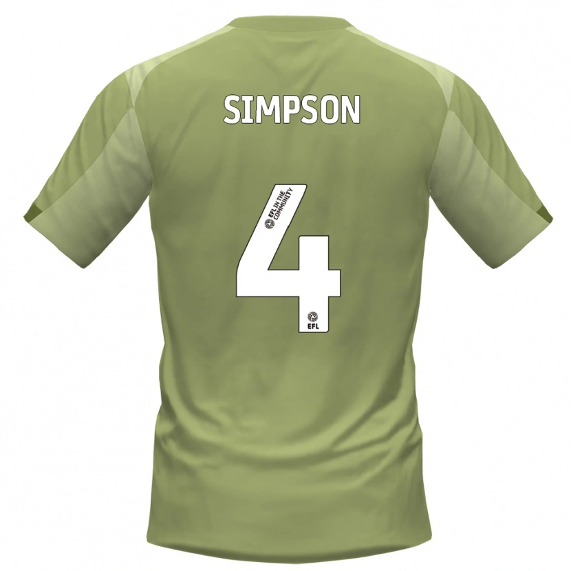 Danxen Mujer Camiseta Jack Simpson #4 Salvia Champán 2ª Equipación 2025/26 La Camisa México