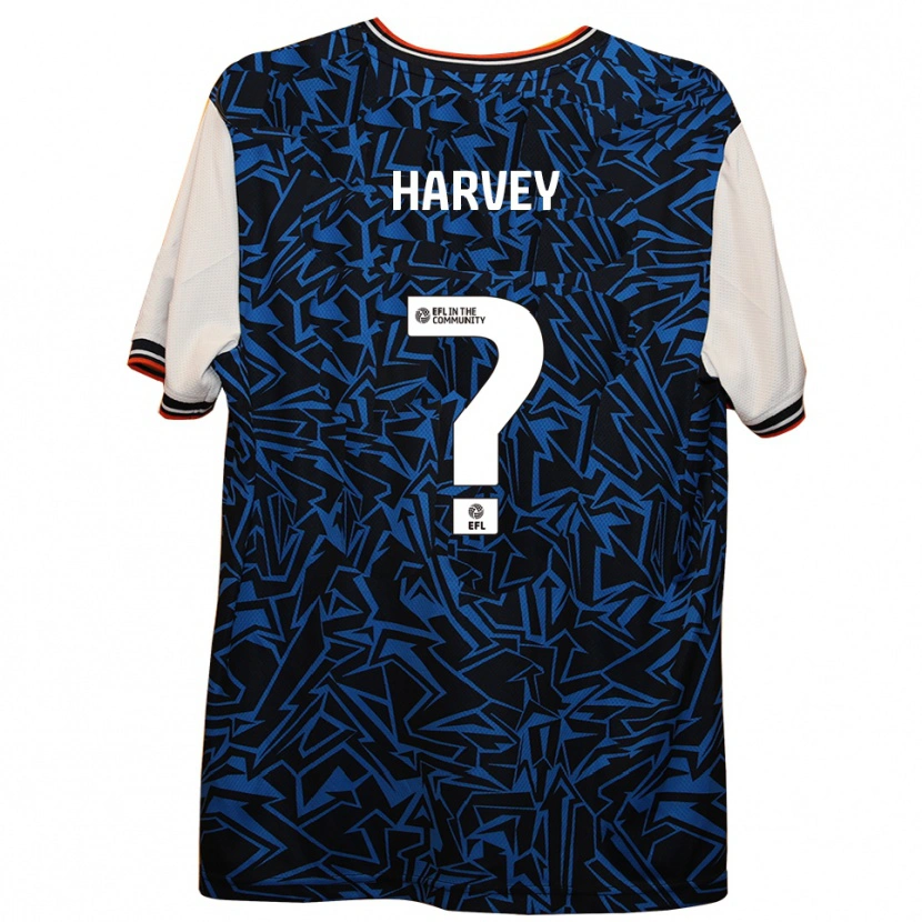 Danxen Mujer Camiseta Isaiah Harvey #0 Azul Negro Blanco 2ª Equipación 2025/26 La Camisa México