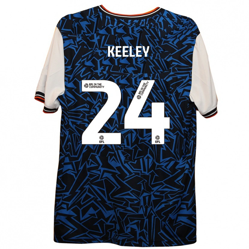 Danxen Mujer Camiseta Josh Keeley #24 Azul Negro Blanco 2ª Equipación 2025/26 La Camisa México