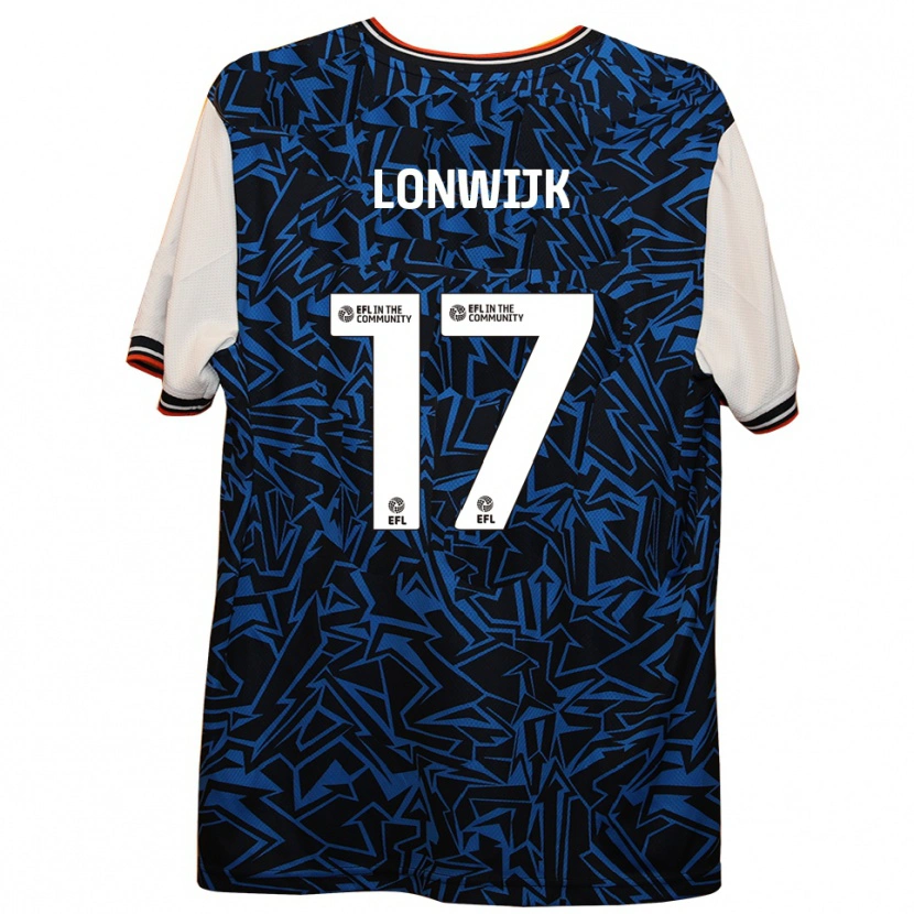 Danxen Mujer Camiseta Nigel Lonwijk #17 Azul Negro Blanco 2ª Equipación 2025/26 La Camisa México