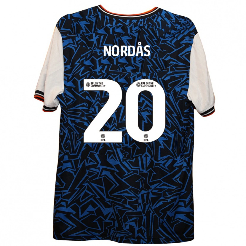 Danxen Mujer Camiseta Lasse Nordås #20 Azul Negro Blanco 2ª Equipación 2025/26 La Camisa México