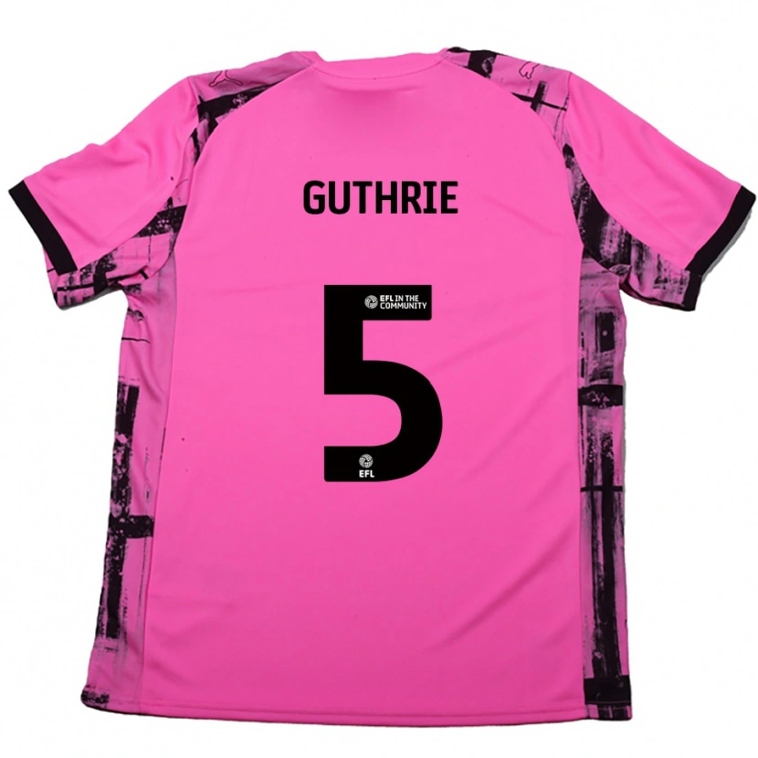 Danxen Mujer Camiseta Jon Guthrie #5 Rojo Rosado Negro 2ª Equipación 2025/26 La Camisa México