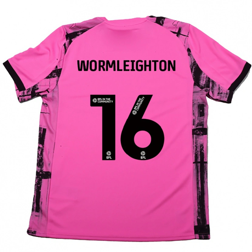 Danxen Mujer Camiseta Joe Wormleighton #16 Rojo Rosado Negro 2ª Equipación 2025/26 La Camisa México