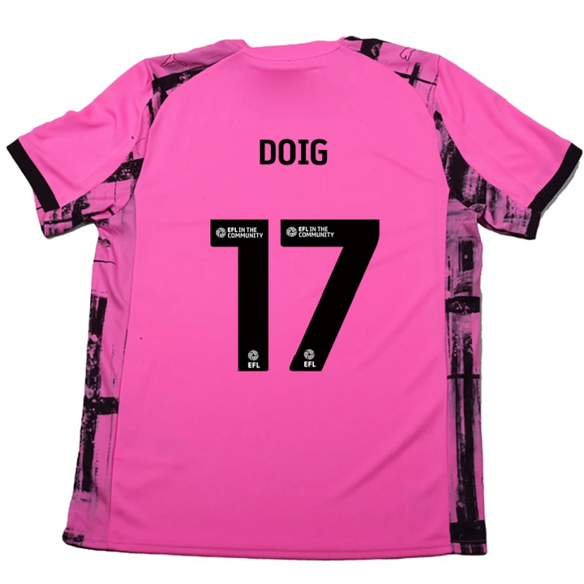 Danxen Mujer Camiseta Keira Doig #17 Rojo Rosado Negro 2ª Equipación 2025/26 La Camisa México