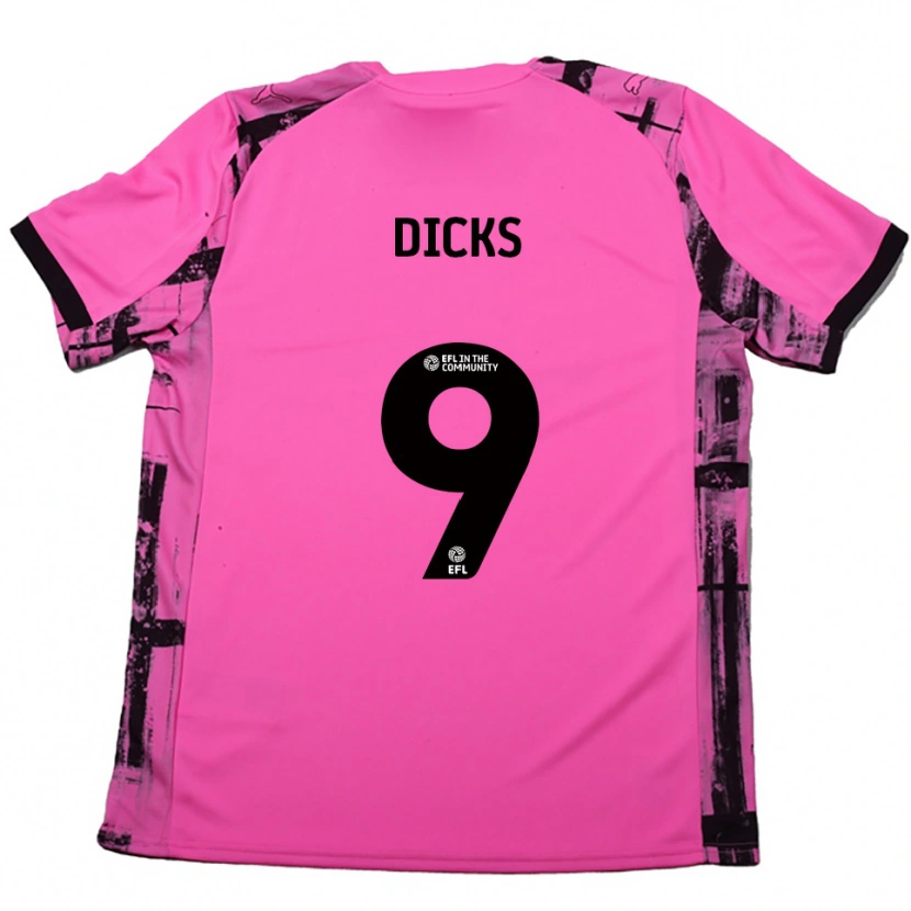 Danxen Mujer Camiseta Alexandra Dicks #9 Rojo Rosado Negro 2ª Equipación 2025/26 La Camisa México