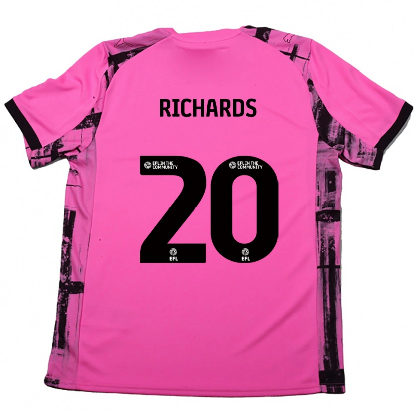 Danxen Mujer Camiseta Mia Richards #20 Rojo Rosado Negro 2ª Equipación 2025/26 La Camisa México