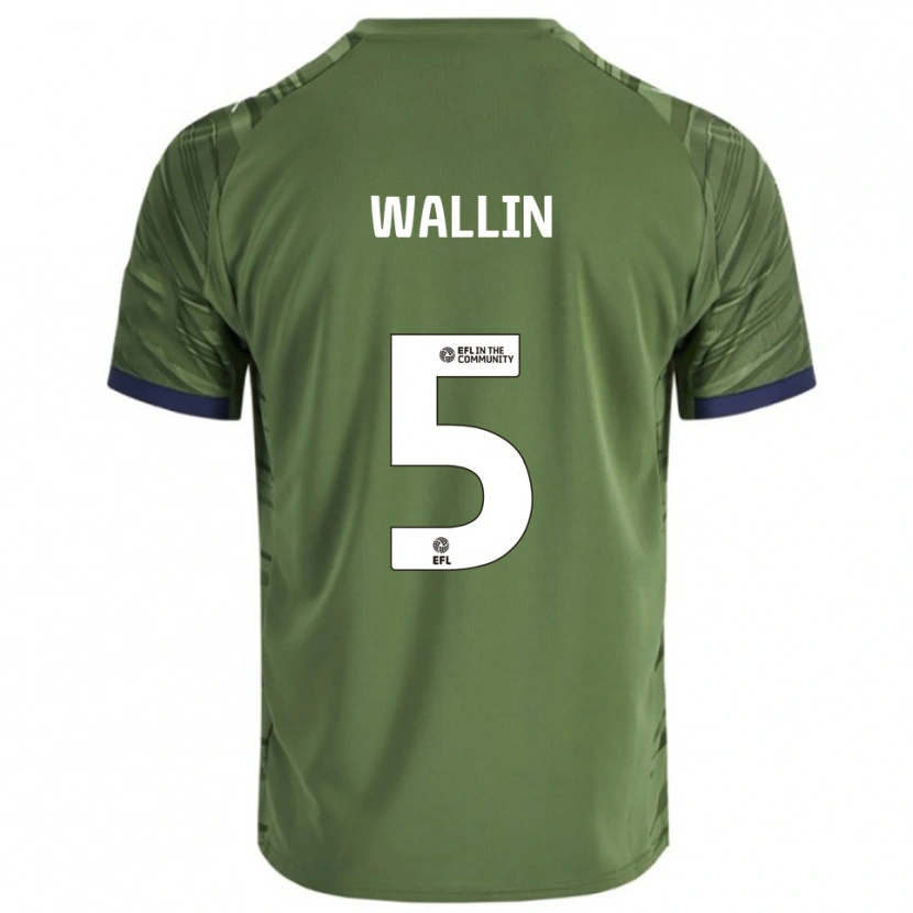 Danxen Mujer Camiseta Oscar Wallin #5 Verde Blanco 2ª Equipación 2025/26 La Camisa México