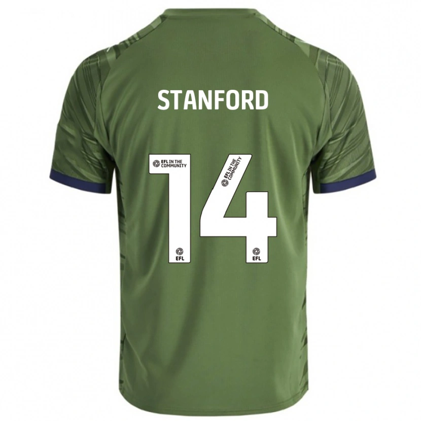 Danxen Mujer Camiseta Jessica Stanford #14 Verde Blanco 2ª Equipación 2025/26 La Camisa México