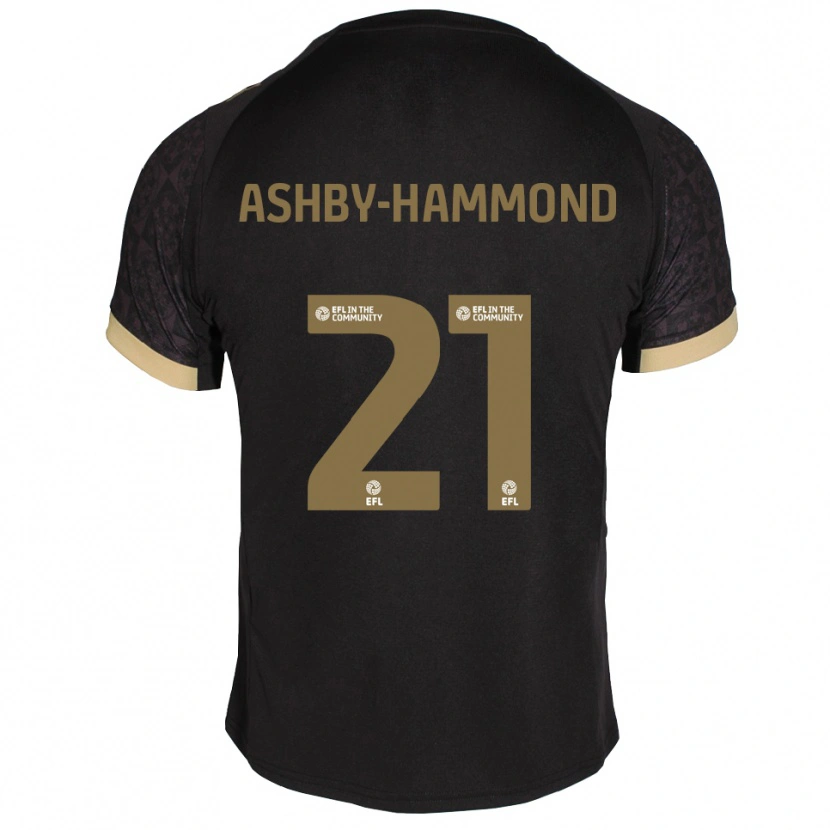 Danxen Mujer Camiseta Luca Ashby-Hammond #21 Negro Dorado 2ª Equipación 2025/26 La Camisa México