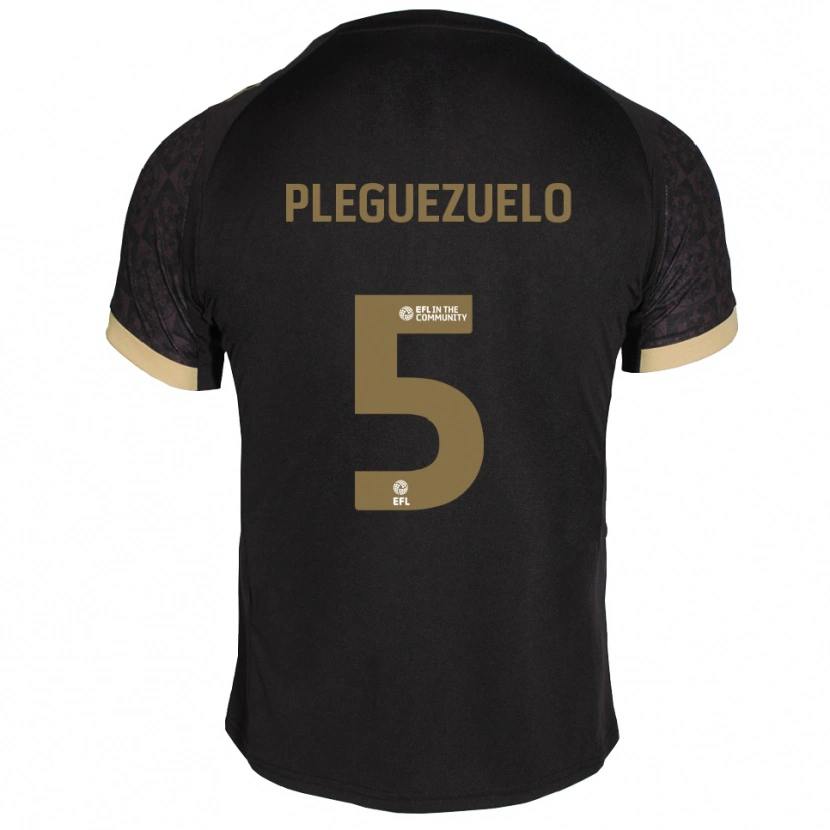 Danxen Mujer Camiseta Julio Pleguezuelo #5 Negro Dorado 2ª Equipación 2025/26 La Camisa México