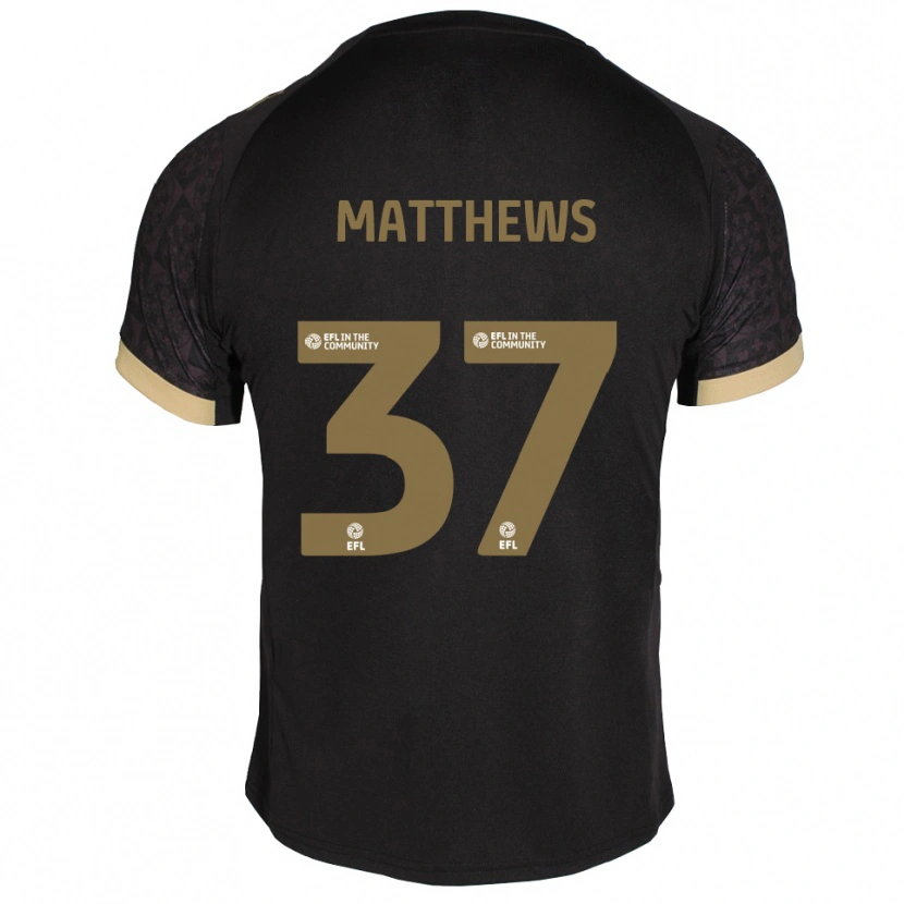 Danxen Mujer Camiseta Jack Matthews #37 Negro Dorado 2ª Equipación 2025/26 La Camisa México