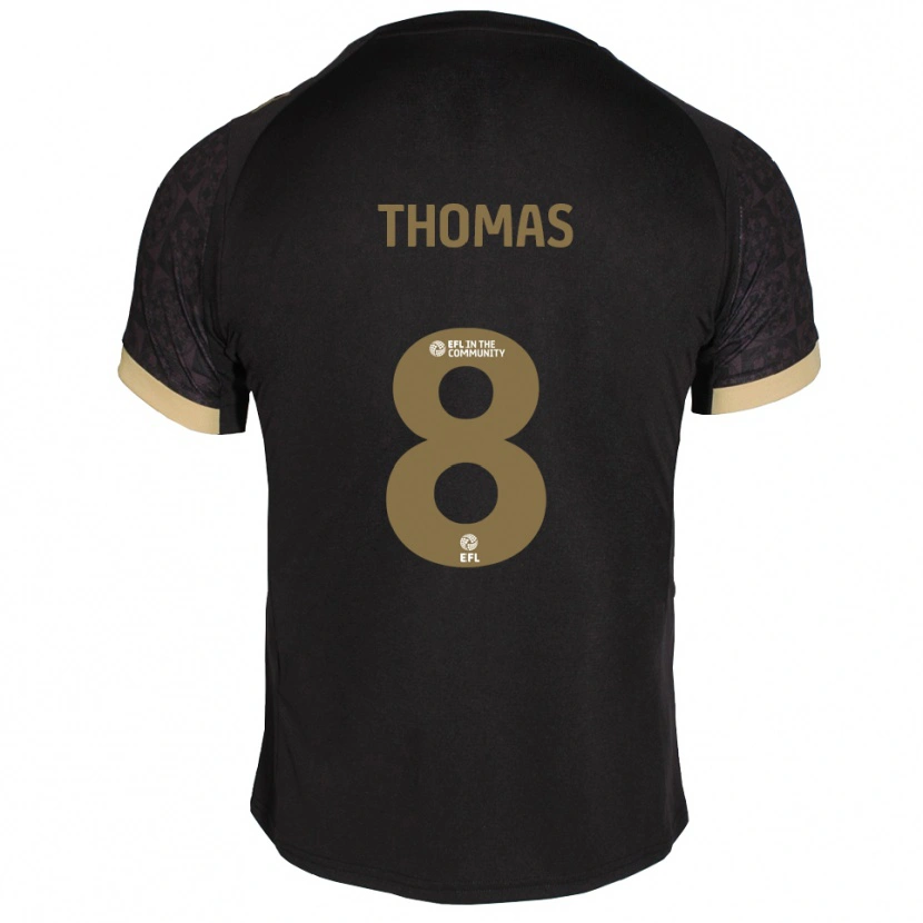 Danxen Mujer Camiseta Lewis Thomas #8 Negro Dorado 2ª Equipación 2025/26 La Camisa México