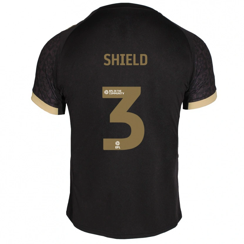Danxen Mujer Camiseta Harry Shield #3 Negro Dorado 2ª Equipación 2025/26 La Camisa México