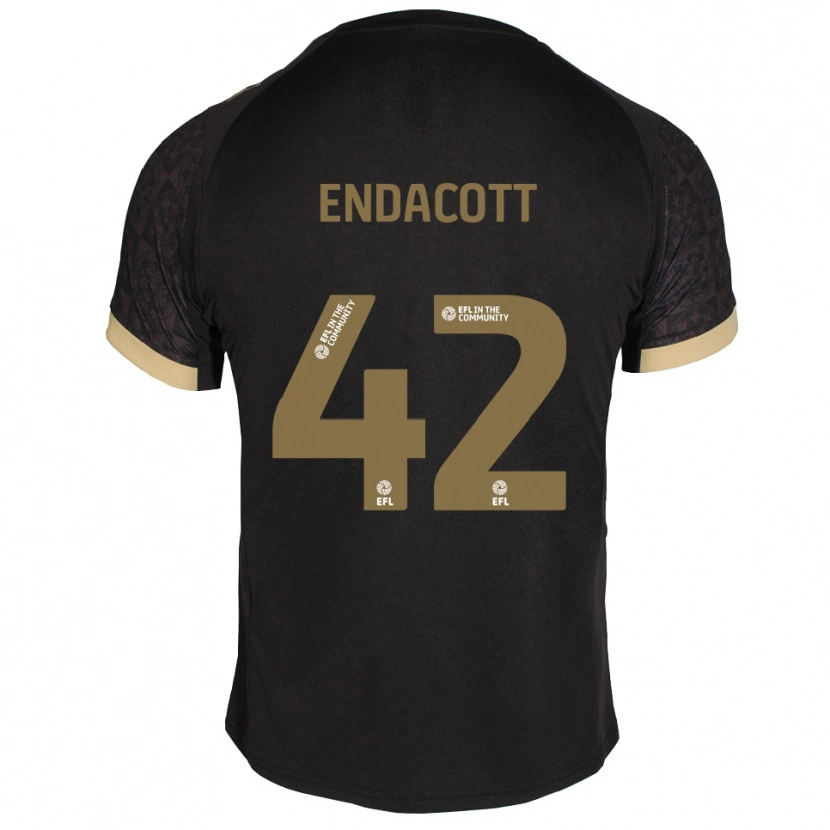 Danxen Mujer Camiseta Jack Endacott #42 Negro Dorado 2ª Equipación 2025/26 La Camisa México