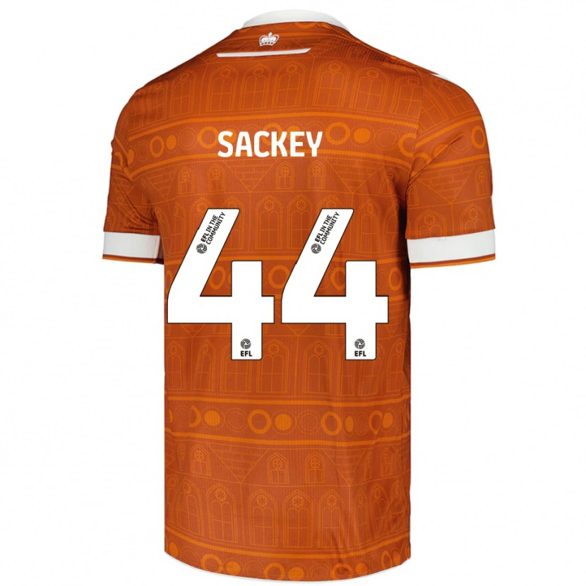 Danxen Mujer Camiseta Tyler Sackey #44 Naranja Blanco 2ª Equipación 2025/26 La Camisa México