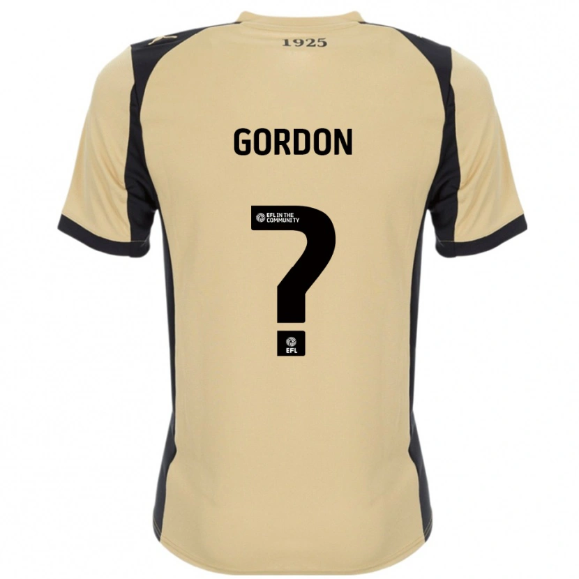 Danxen Mujer Camiseta Owain Gordon #0 Dorado Negro 2ª Equipación 2025/26 La Camisa México