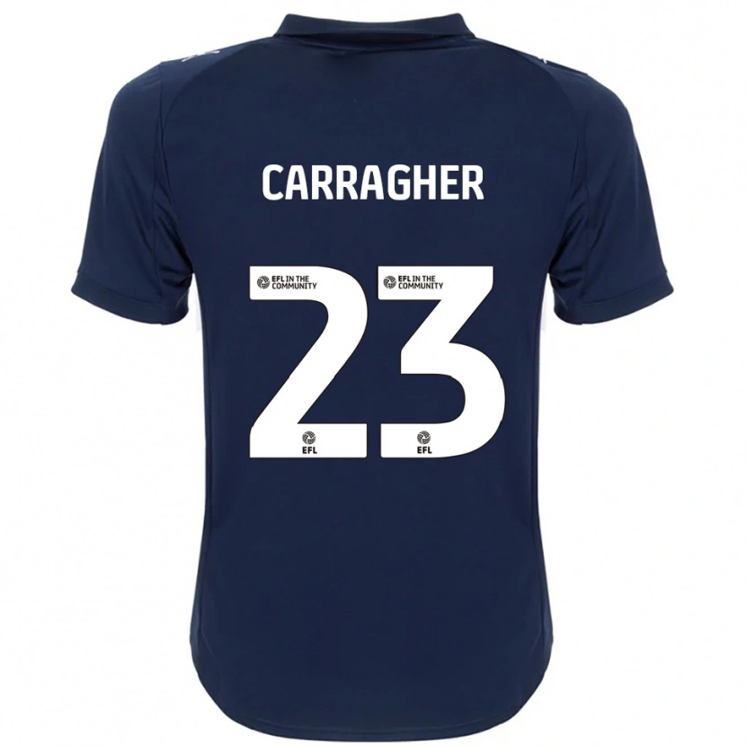 Danxen Mujer Camiseta James Carragher #23 Azul Marino Blanco 2ª Equipación 2025/26 La Camisa México