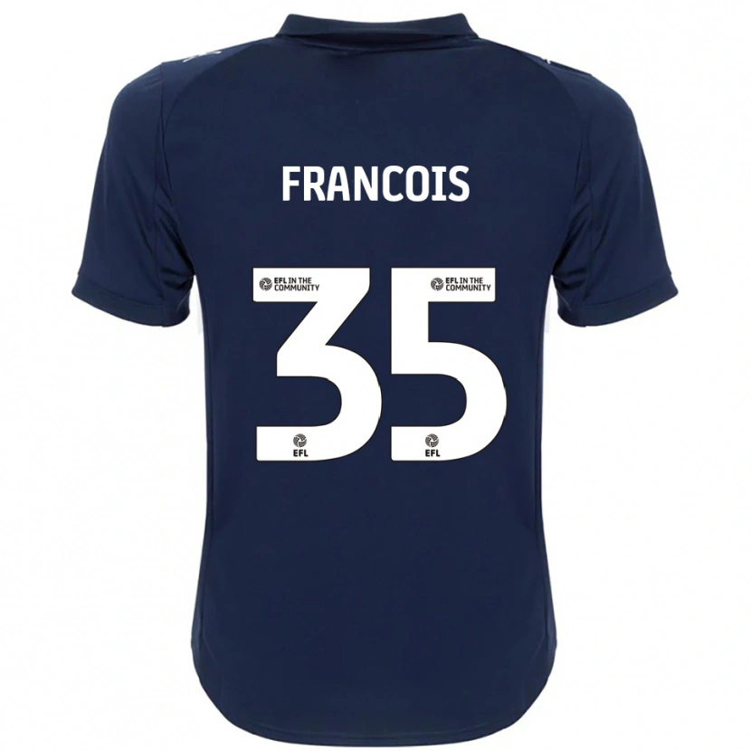 Danxen Mujer Camiseta Tyrese Francois #35 Azul Marino Blanco 2ª Equipación 2025/26 La Camisa México