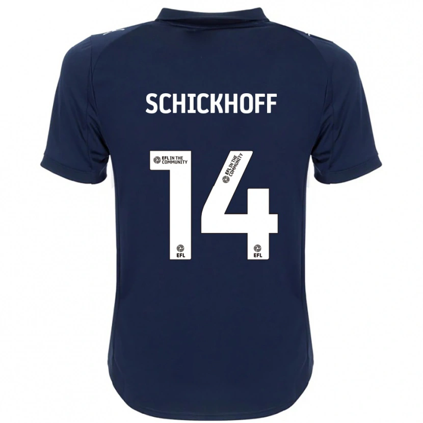 Danxen Mujer Camiseta Ella Schickhoff #14 Azul Marino Blanco 2ª Equipación 2025/26 La Camisa México