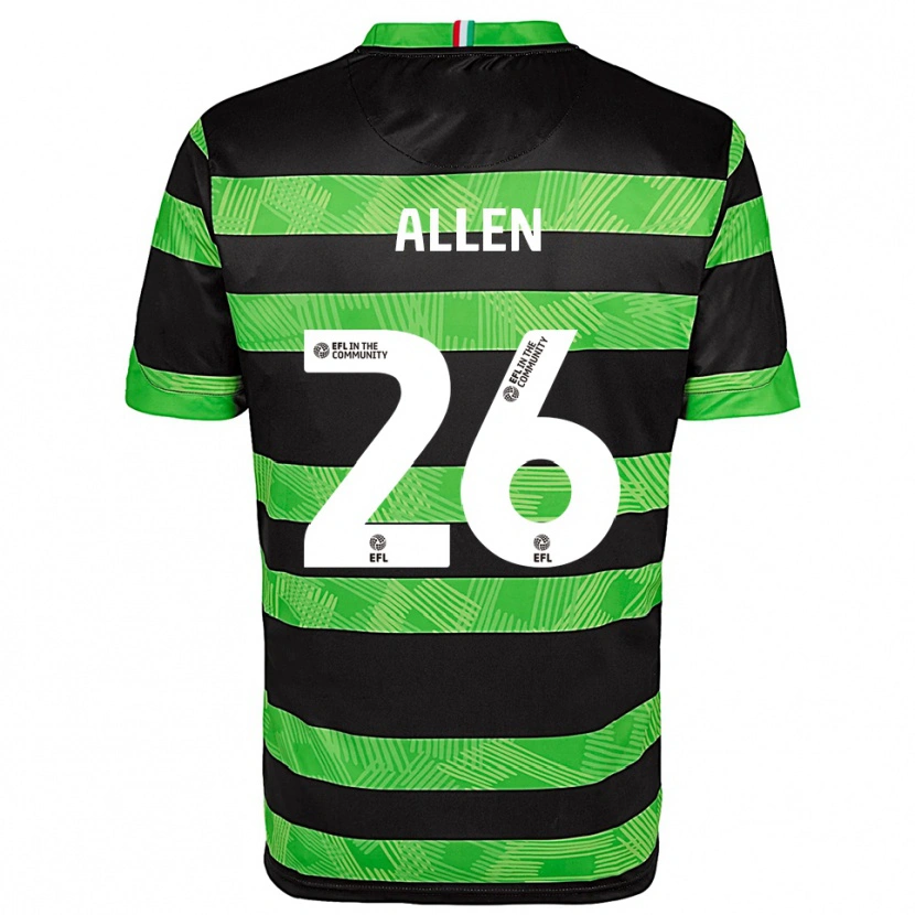 Danxen Mujer Camiseta Lauren Allen #26 Negro Verde 2ª Equipación 2025/26 La Camisa México