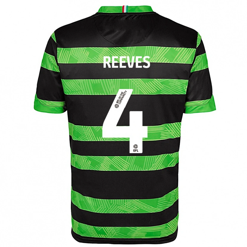 Danxen Mujer Camiseta Jake Reeves #4 Negro Verde 2ª Equipación 2025/26 La Camisa México