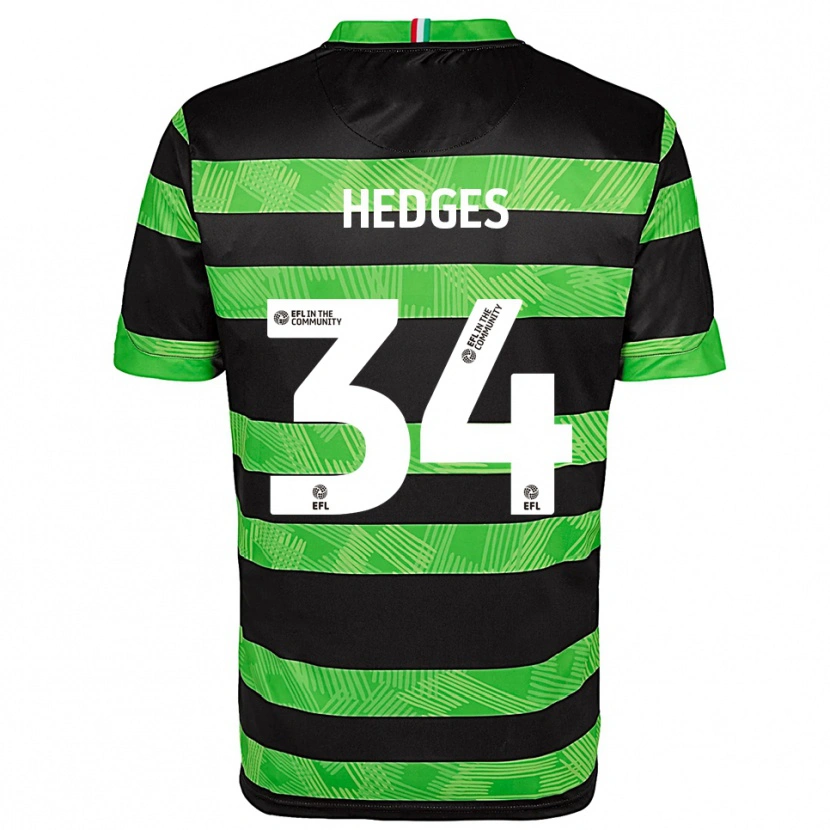 Danxen Mujer Camiseta Harry Hedges #34 Negro Verde 2ª Equipación 2025/26 La Camisa México