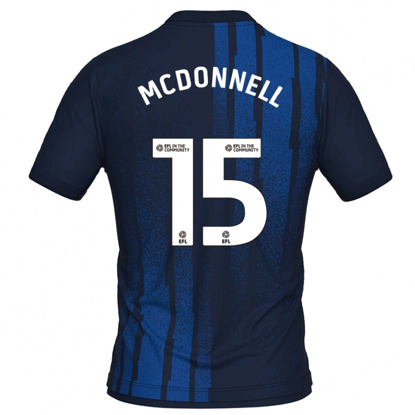 Danxen Mujer Camiseta Jamie Mcdonnell #15 Azul Marino Blanco 2ª Equipación 2025/26 La Camisa México