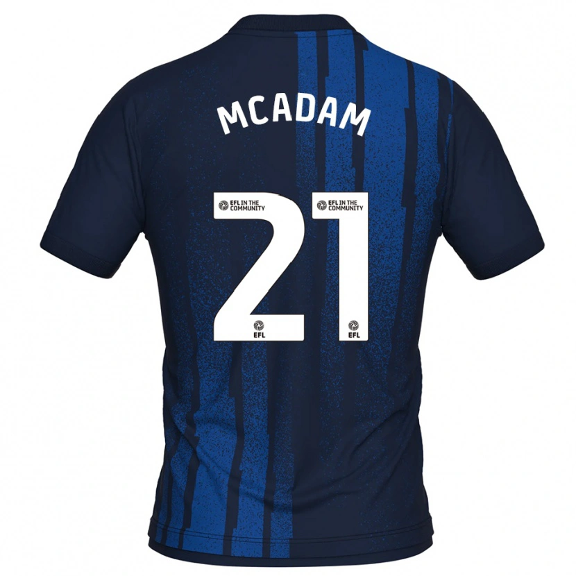 Danxen Mujer Camiseta Kyle Mcadam #21 Azul Marino Blanco 2ª Equipación 2025/26 La Camisa México