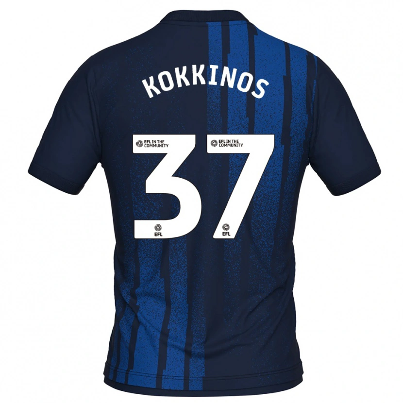 Danxen Mujer Camiseta Ronnie Kokkinos #37 Azul Marino Blanco 2ª Equipación 2025/26 La Camisa México