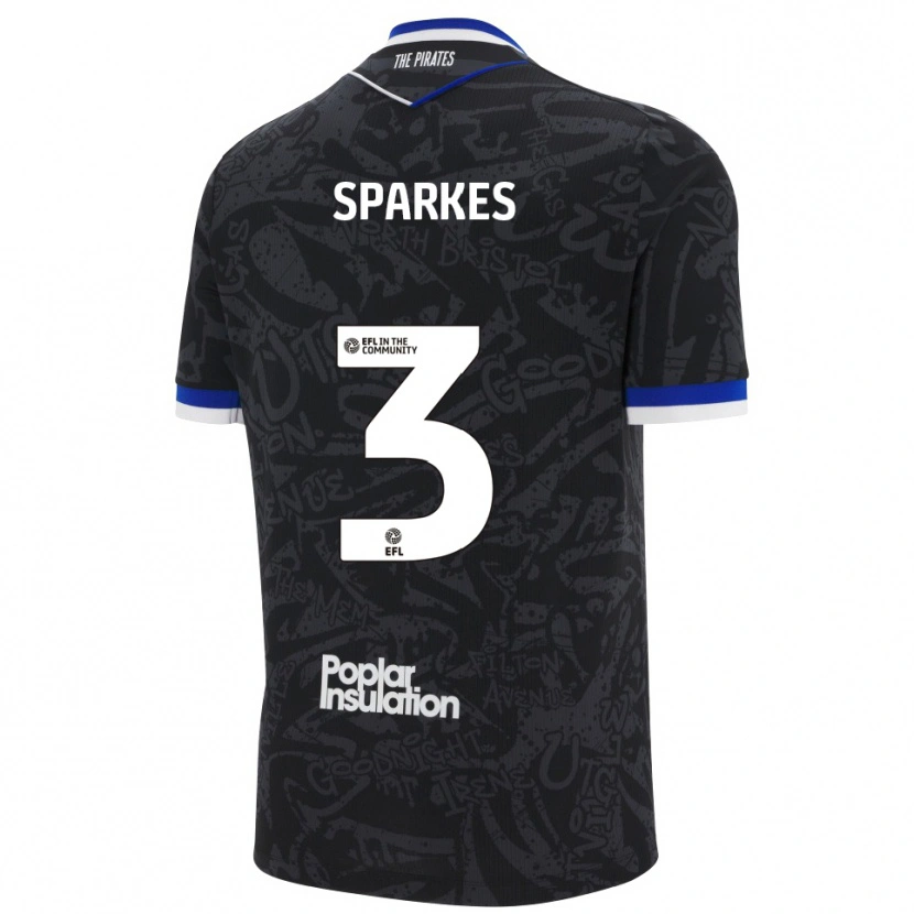 Danxen Mujer Camiseta Jack Sparkes #3 Negro Blanco 2ª Equipación 2025/26 La Camisa México