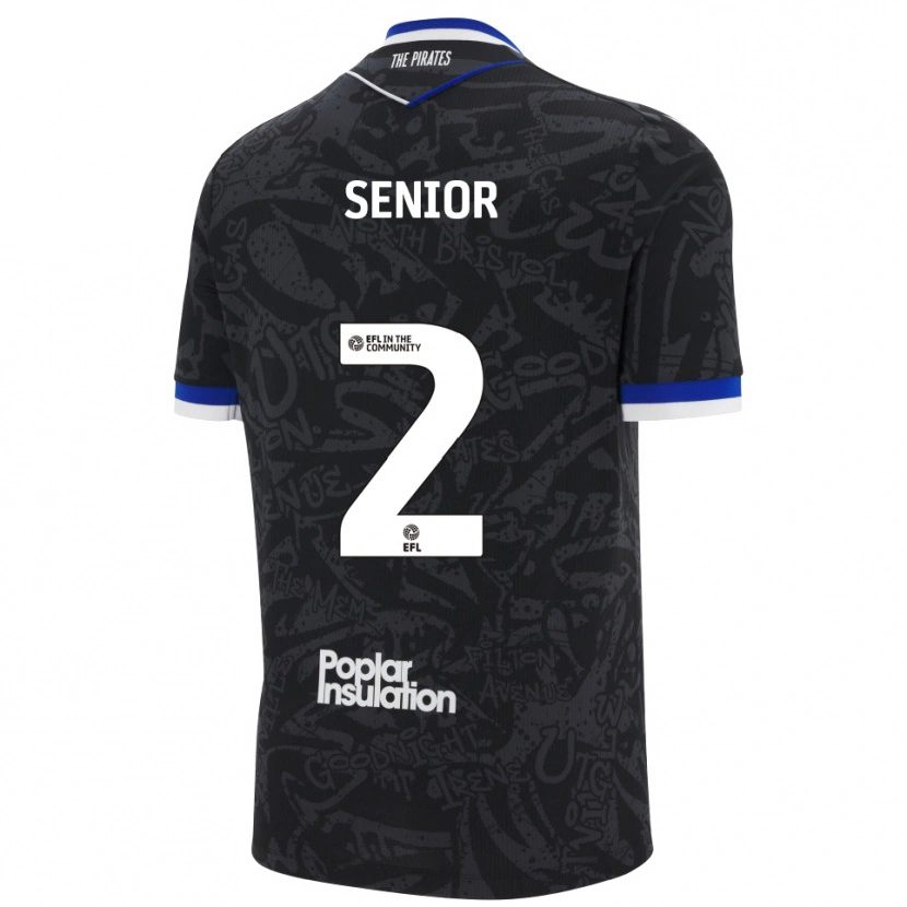Danxen Mujer Camiseta Joel Senior #2 Negro Blanco 2ª Equipación 2025/26 La Camisa México