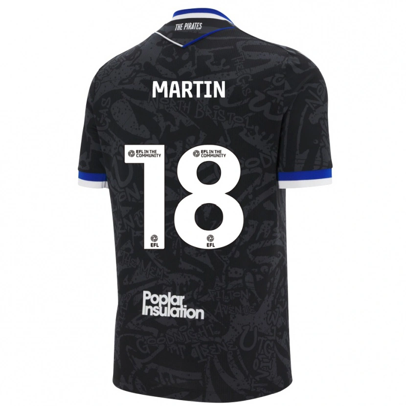 Danxen Mujer Camiseta Chris Martin #18 Negro Blanco 2ª Equipación 2025/26 La Camisa México