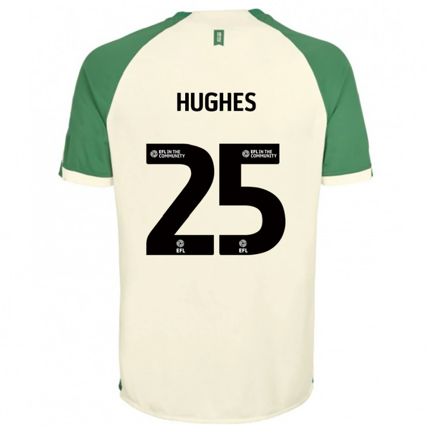 Danxen Mujer Camiseta Ben Hughes #25 Blanco Hueso Verde 2ª Equipación 2025/26 La Camisa México