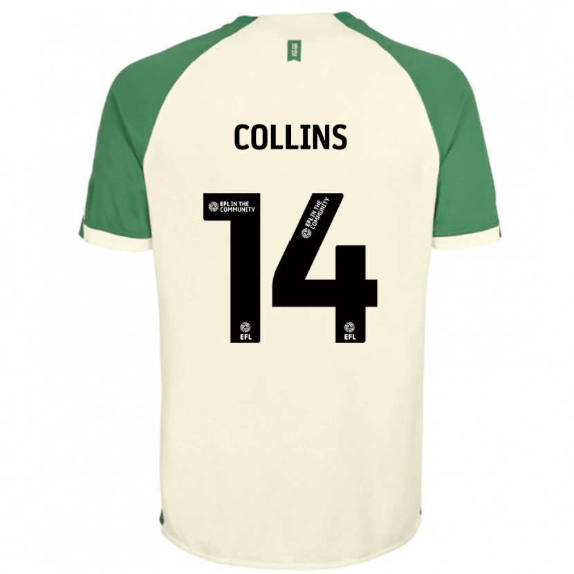 Danxen Mujer Camiseta Natasha Collins #14 Blanco Hueso Verde 2ª Equipación 2025/26 La Camisa México