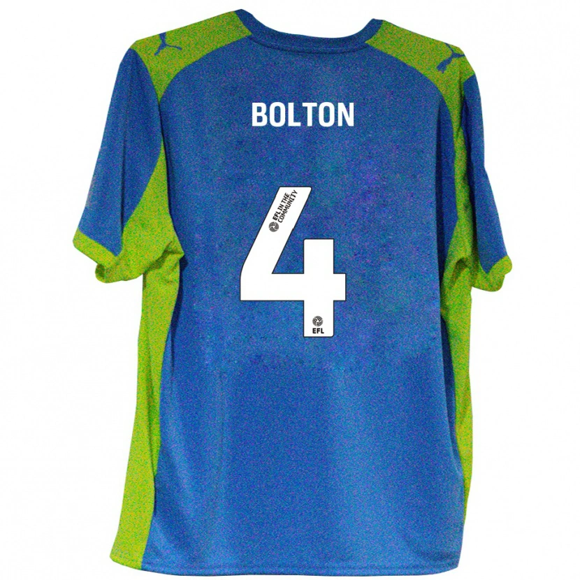 Danxen Mujer Camiseta James Bolton #4 Celeste Amarillo 2ª Equipación 2025/26 La Camisa México
