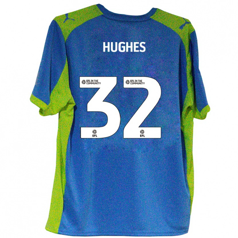 Danxen Mujer Camiseta Kayden Hughes #32 Celeste Amarillo 2ª Equipación 2025/26 La Camisa México