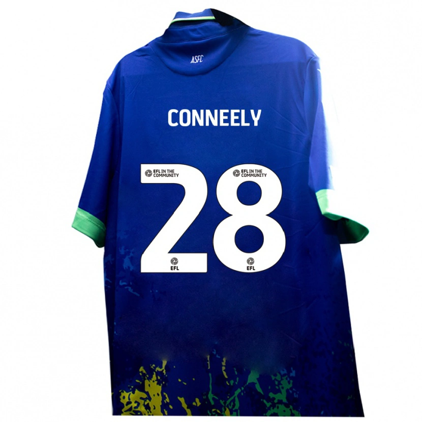 Danxen Mujer Camiseta Seamus Conneely #28 Azul Amarillo 2ª Equipación 2025/26 La Camisa México