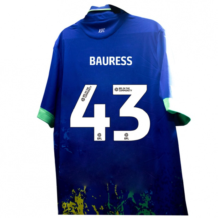 Danxen Mujer Camiseta Joe Bauress #43 Azul Amarillo 2ª Equipación 2025/26 La Camisa México