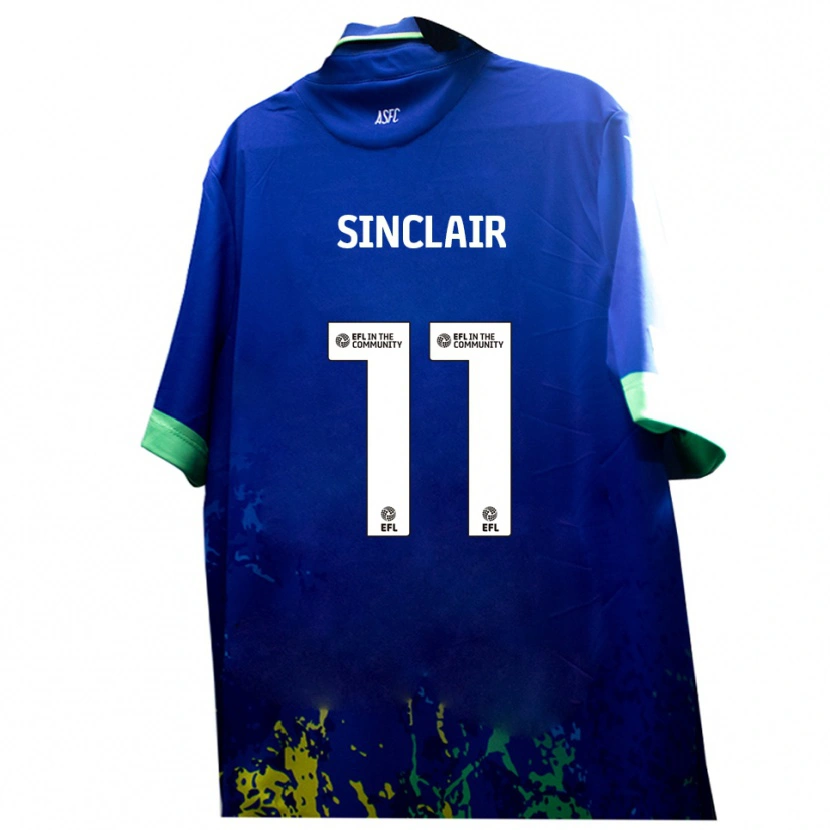 Danxen Mujer Camiseta Isaac Sinclair #11 Azul Amarillo 2ª Equipación 2025/26 La Camisa México